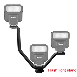 Kaliou Factory Price V Shape Aluminium Flash Bracket With Hot Shoe Mount for Speedlite Umbrella Holder Photo Studio Accessories