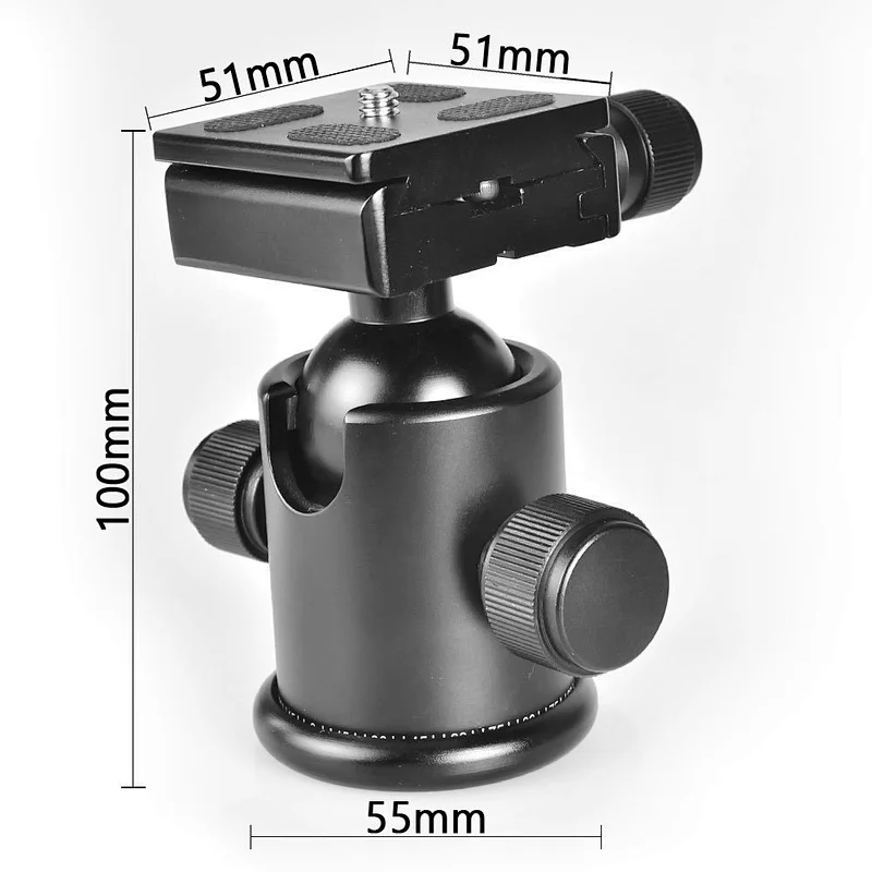 Mini Ball Head Tabletop Tripod Stand Adapter with Quick Release Plate for Nikon Sony Canon DSLR Camera Camcorder