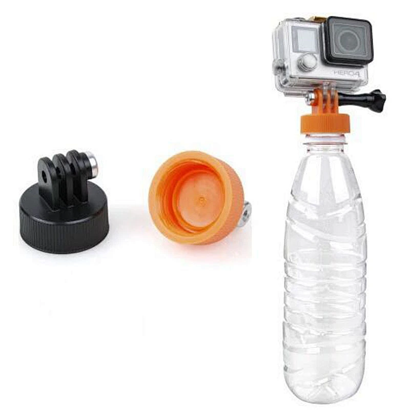 Kaliou 37mm Diameter Water Bottle Cap Connector Bottle Mount Adapter with Thumb Screw for Gopros 7 6 5 4 3 2 1