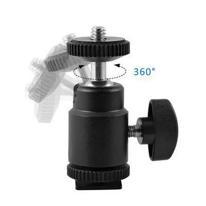 KalioCamera Accessories Ball head mount Universal 360 Degree Swivel Rotating Aluminium Mini Tripod Mount Adapter Head