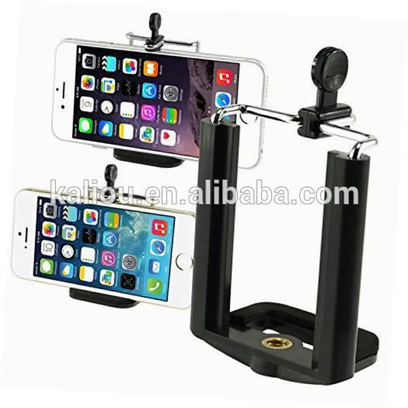 Kaliou Universal Mobile Phone Clip Holder Mount Bracket Adapter for Camera Cell Phone Tripod Stand Mount Adapter Monopod