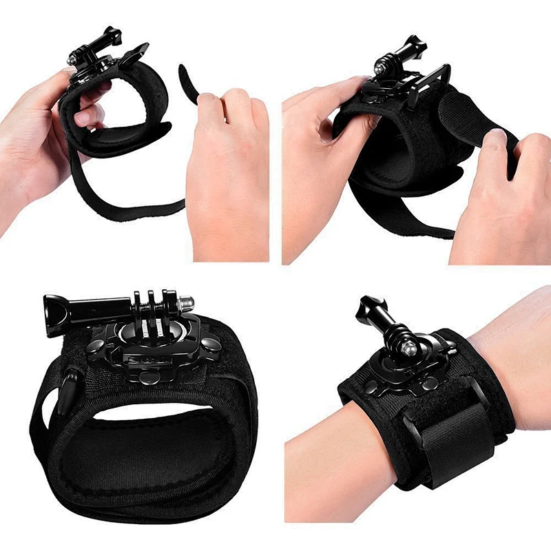 360 Degree Rotation arm Wrist GP Strap for GoPros Heros 7 5 6 4 Session Xiaomis Yi 4K Lite SJ4000 H9 Arm Belt Go Pro Accessory