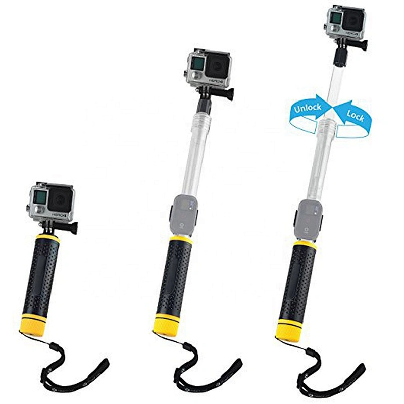 Kaliou 2018 Hot New Waterproof Transparent Monopod Selfie Stick with Remote Control Holder for GoPros 7 6 5 4 3 2 SJCAMS Sj4000