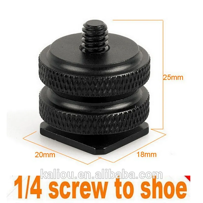 1/4 Double Screw Flash Hot Shoe Adapter Double Screw mount for Go pro, Camera flash mount 1/4