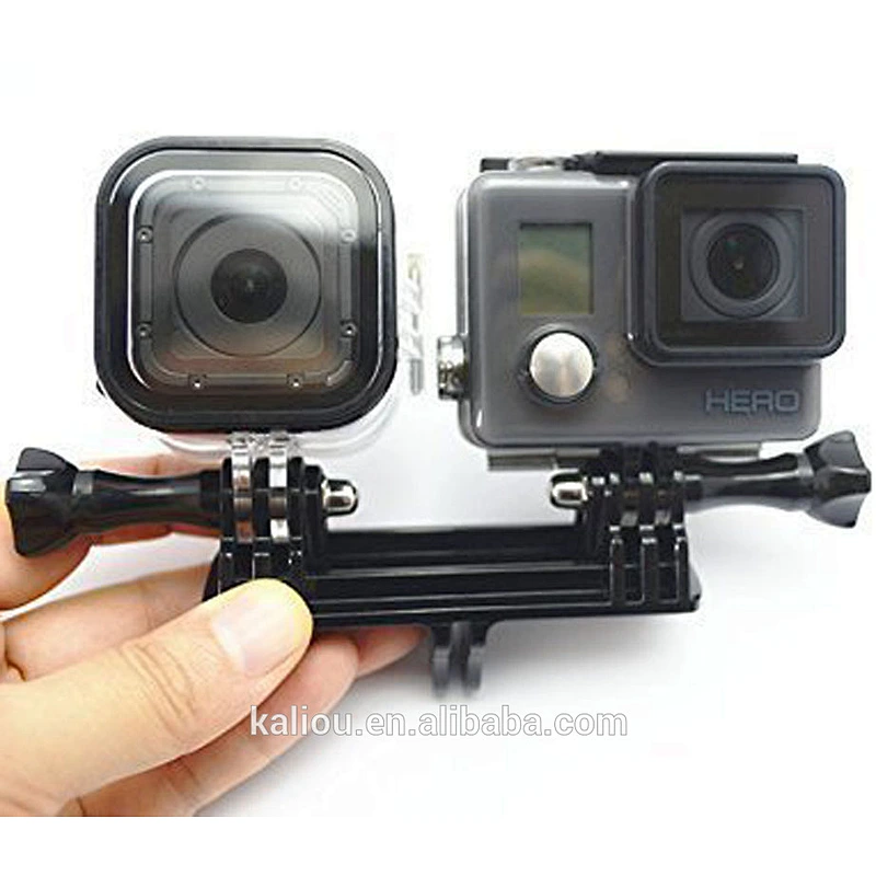 Factory direct sale Go pro cameras and LED Light Tripod Double Bracket Bridge Connector mount Adapter for Go Pro 5/4S/4/3+/3/2/1