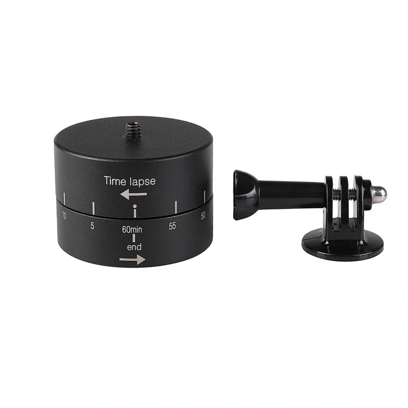 Kaliou 360 degree Rotating Automatic Timer Tripod Head Photography Delay Tilt Head Go pro 60min Time Lapse for Tripod Head