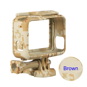 Kaliou Green Brown Grey Standard Border Frame Protective Camouflage frame for GoPro5 with Stand Screw Buckle Base