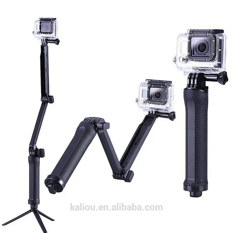 Foldable Multi-function 3 Way Arm Monopod Selfie Stick for Go pro Heros 5