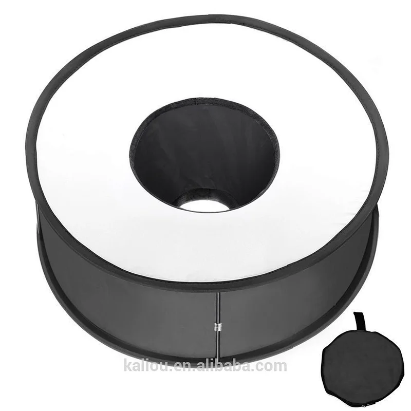 Universal Easy-fold 45cm/18'' Macro Round Ring Speedlite Flash light Softbox with Diffuser white reflector