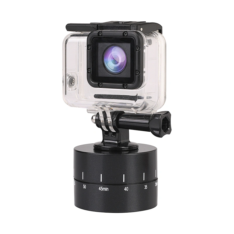 Kaliou Go pro 60min Time Lapse 360 degree Rotating Automatic Timer Tripod Head Photography Delay Tilt Head for Go Pro 7 6 5 4 3