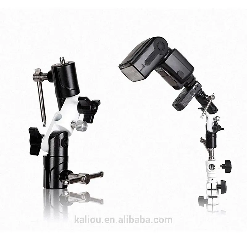 Kaliou Adjustable 3-section U-shape Swivel Flash Bracket for Camera Umbrella Holder/Trigger/Light Stand Adapter