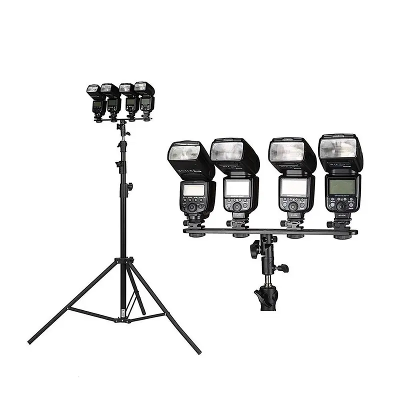 Kaliou 4 Hot Cold Shoe Mount Flash Bracket Umbrella Holder to Light Stand Tripod for dslr camera flash