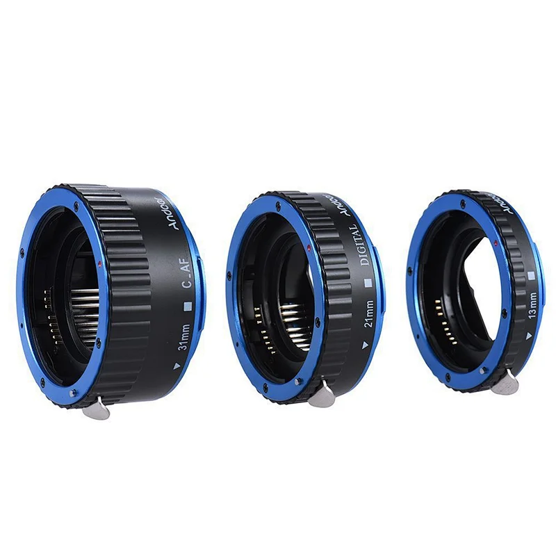 Kaliou 13mm 21mm 31mm Auto Focus Macro Extension Tube Set for Canon EF EF-S Lens Canon 700d t5i 7d 5d Black Red Silver color