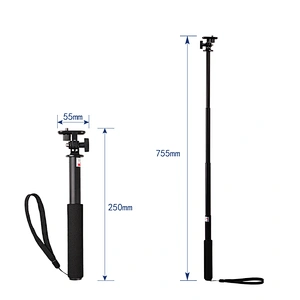 Kaliou Wholesale Foldable Go Pro Selfie Stick Monopod for GoproS 7 6 5 4 3 2 1 SjcamSJ4000 SJ5000 Action Camera DSLR Smart Phone