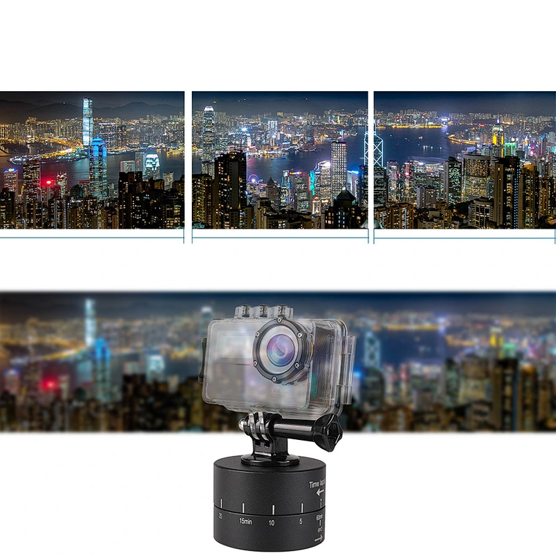 Kaliou 360 degree Rotating Automatic Timer Tripod Head Photography Delay Tilt Head Go pro 60min Time Lapse for Tripod Head
