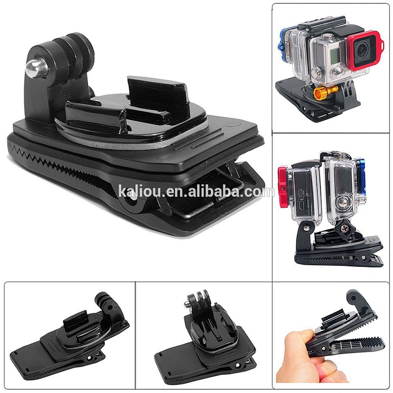 Kaliou Camera Accessories Waterproof clip 360 Rotatable Clip Mount Belt Knapsack Backpack Clamp For Gopros Hero3+/3/2/1
