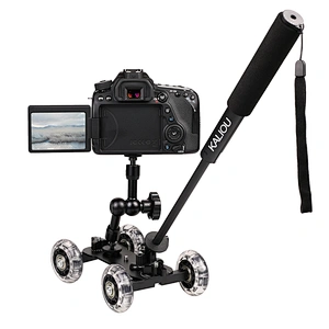 Kaliou Adjustable Friction Articulating 7 Inch Magic Arm with Rail Dolly Car for DSLR Camera Rig / LCD / DV  / LED Monitor