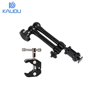 Kaliou Adjustable Articulating 11 Inch Magic Arm + Large Crab Clamp Super Clamp For Camcorder LCD Monitor LED Light DSLR Camera