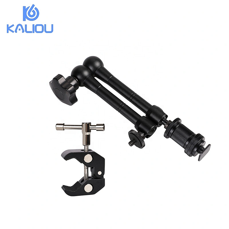 Kaliou Adjustable Articulating 11 Inch Magic Arm + Large Crab Clamp Super Clamp For Camcorder LCD Monitor LED Light DSLR Camera