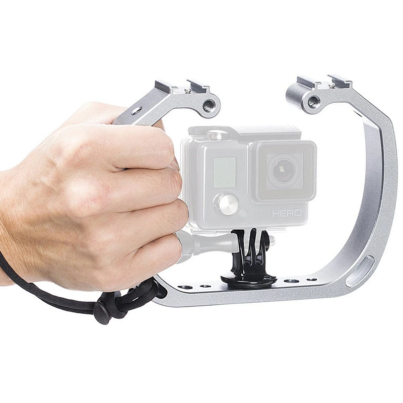 Kaliou Professional Handheld Video Camera Flash double-Shape bracket Flash LED Stabilizer Bracket link