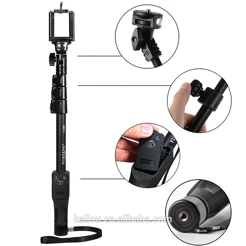 Wholesale price Extendable YUNTENG 1288 Selfie Monopod Stick with Bluetooth for Phone Camera