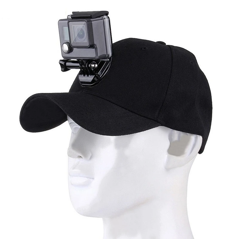 Kaliou Sports Camera Hat For Go pro Accessories Adjustable Cap With Screws And J Stent Base For Go Pro 7 6 5 4 3 2 1