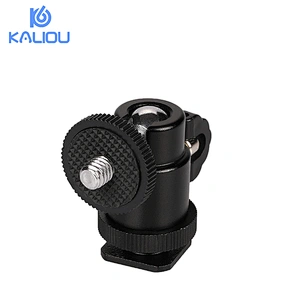 Kaliou 360 Rotating 1/4 Screw Tripod Head Mini Ball Head with 1/4 Hot Shoe Mount Base for Tripod Light Stand Digital Camera