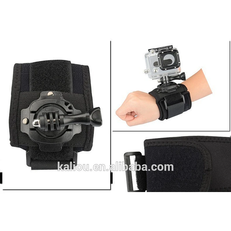 Factory direct sale Holder Wrist Strap Band Hand Strap with 360 Degree Rotating Mount for Go Pro Hero4 / 3+ / 3 / 2/1