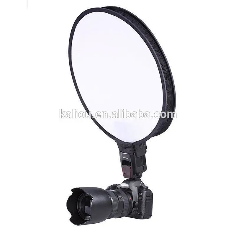 Kaliou 30cm Universal Portable Round Studio Softbox Photography Flash Diffuser Softbox For DSLR Camera Black & White