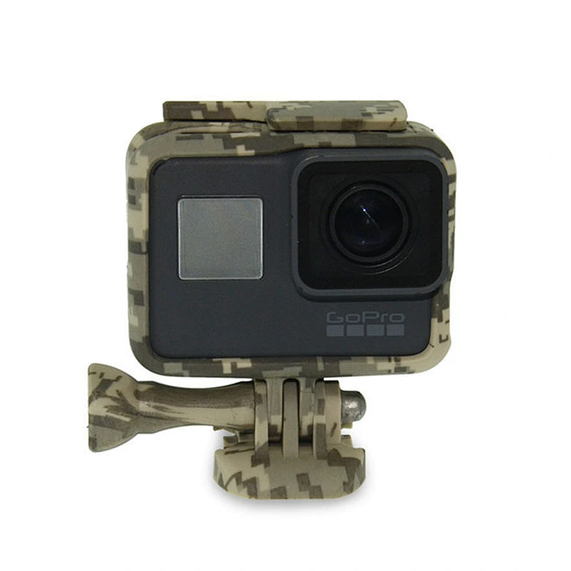 Kaliou Green Brown Grey Standard Border Frame Protective Camouflage frame for GoPro5 with Stand Screw Buckle Base