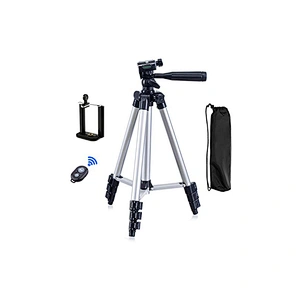 Kaliou 3 in 1 Aluminum Light Weight Camera Tripod 3110 Tripod Stand for SmartPhone Canons with U Clip Holder BT Remote Shutter
