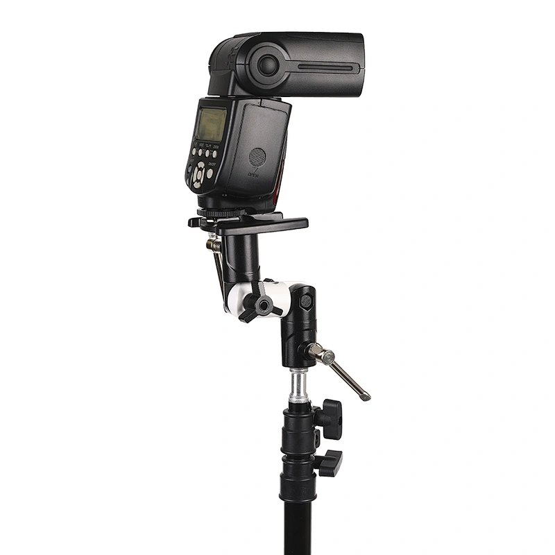 Kaliou Adjustable 3-section U-shaped Swivel Metal Flash Bracket for Camera DSLR Umbrella Holder/Ball Head/Trigger/Light Stand