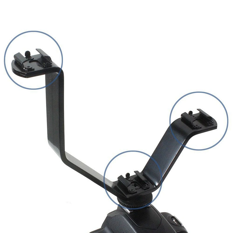 Kaliou Factory Price V Shape Aluminium Flash Bracket With Hot Shoe Mount for Speedlite Umbrella Holder Photo Studio Accessories