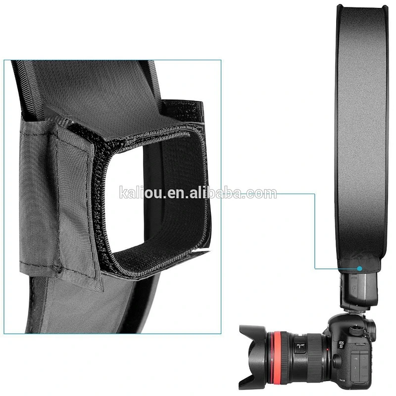 Kaliou 30cm Universal Portable Round Studio Softbox Photography Flash Diffuser Softbox For DSLR Camera Black & White