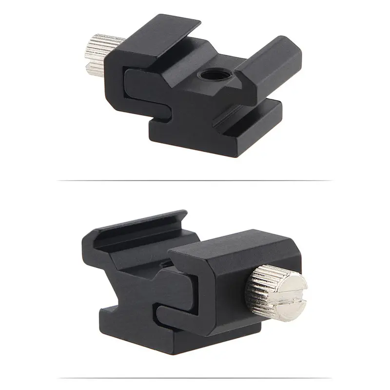 Camera Metal Cold Shoe Hot Shoe Flash Bracket Mount Adapter With 1/4 Tripod Screw To Light Stand Tripod