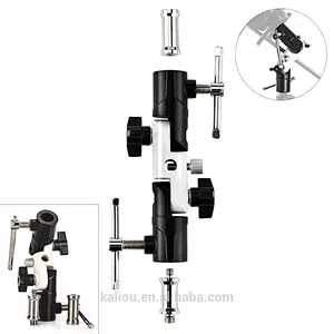 Kaliou Adjustable 3-section U-shape Swivel Flash Bracket for Camera Umbrella Holder/Trigger/Light Stand Adapter