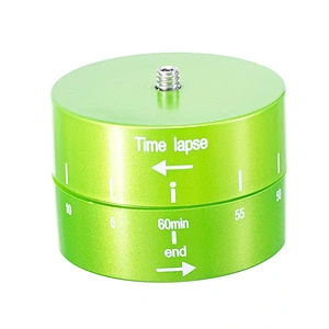 Kaliou 60min Time Lapse 360 degree Rotating Automatic Timer Tripod Head Photography Delay Tilt Head for GoPr RedBlackBrownGreen