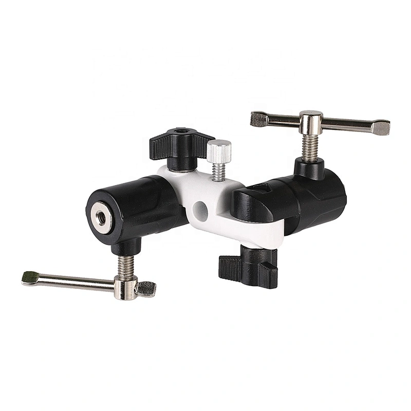 Kaliou Adjustable 3-section U-shaped Swivel Metal Flash Bracket for Camera DSLR Umbrella Holder/Ball Head/Trigger/Light Stand