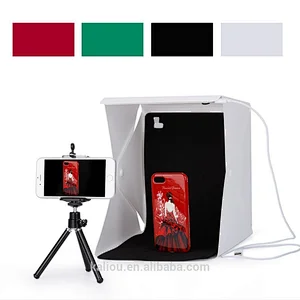 Photography Foldable Mini 20cm Button Type Photo Light Studio Box with 4 Colors Background Tent