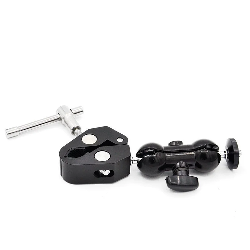 kaliou Multi-function 1/4'' Screw Head Ball Mount Magic Arm Super Clamp for Monitor Flash Bracket