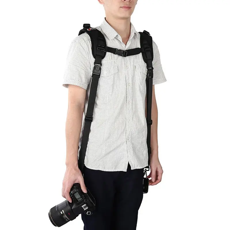 Double Camera Shoulder Neck Sling Quick Strap + Fasten Adapter 1/4