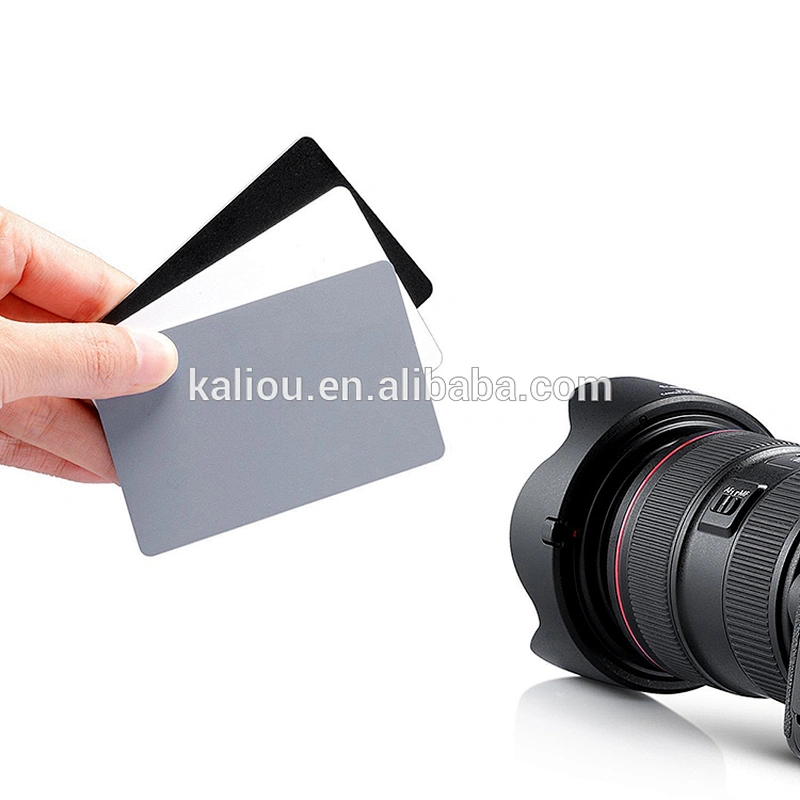 Kaliou Camera Accessory 3in1 Digital White Black Grey Balance Cards 18% Gray Card with Neck Strap for Digital