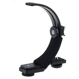 Photography Cameras Video Light Flash Multi-function Arc bracket C-type Dual Hot Shoe Bracket