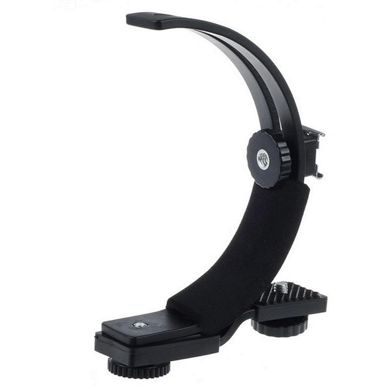 Photography Cameras Video Light Flash Multi-function Arc bracket C-type Dual Hot Shoe Bracket