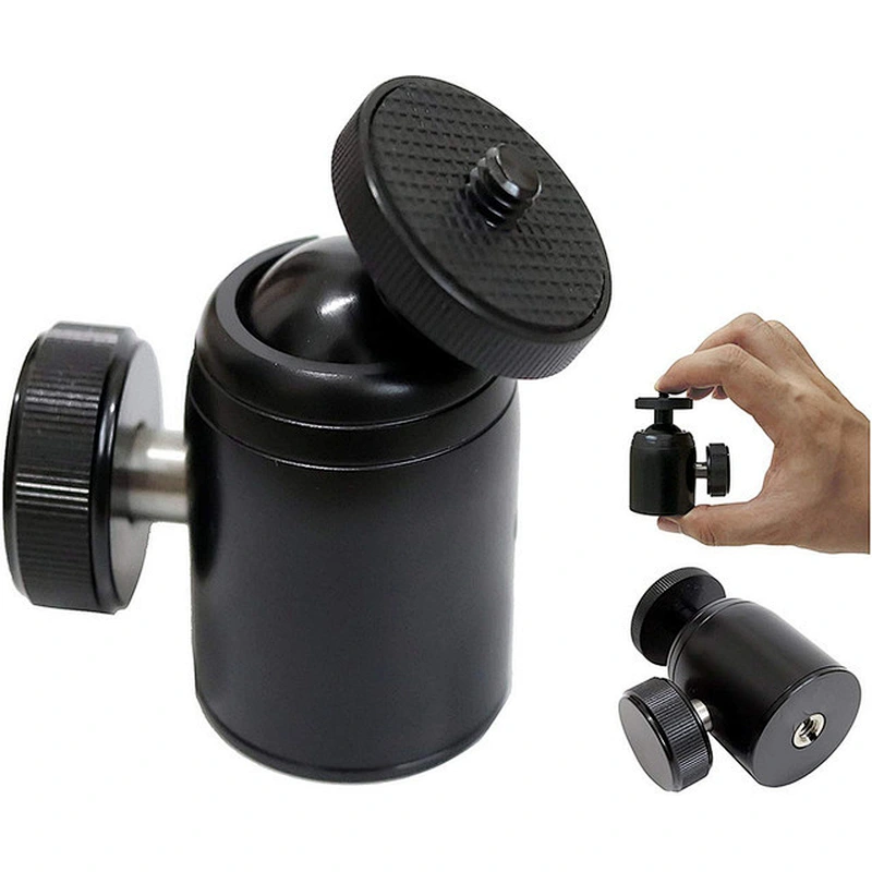 Kaliou 360 Degree Rotating 1/4-3/8 Screw Mini Ball Head for Tripod Mount Stand Camera DSLR