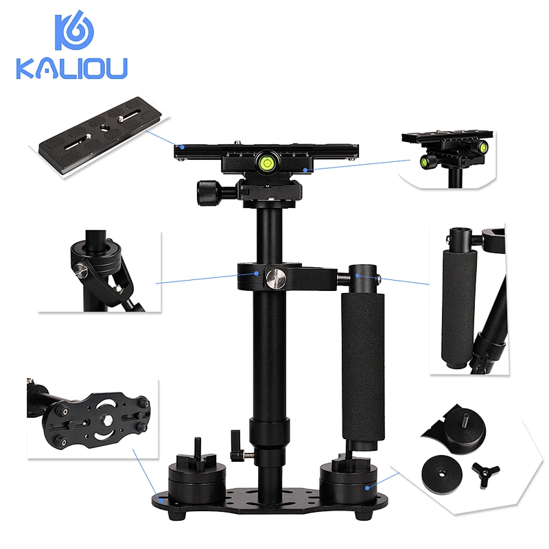 Kaliou S60 Camera Stabilizer 60CM Aluminum Steadicam Handheld Stabilizer for Gopros 7 6 5 4 3 2 1 Camera DSLR Photography Studio