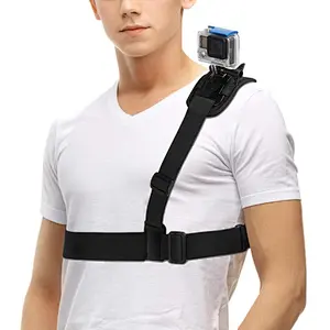 Adjustable Elastic Single/Double Shoulder Camera Chest Strap Mount Harness Belt for GoPro Hero 7, 6, 5, 4, 3+Action Camera