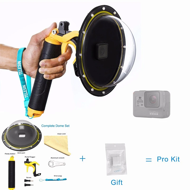 2018 New Dome Port Set Lens Transparent Housing Cover Case for Go pro heros 5 for diving housing case for 3ds xl