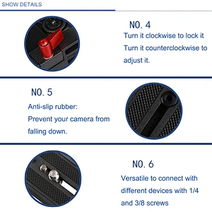 Kaliou P200 Aluminum Tripod Quick Release Plate Camera Quick Release Plate Clamping Clamp Adapter for Manfrotto 501 500AH 701HDV
