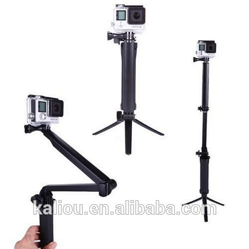 Mini tripod adjustable 3-way selfie monopod for Go pro camera